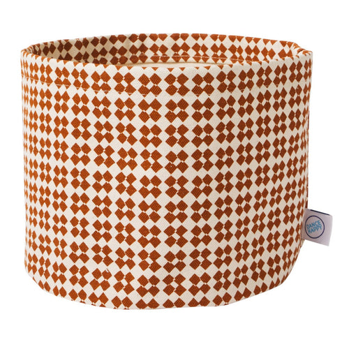 Handmade Round Cotton Bin in Rust