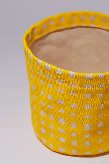 Handmade Cotton Canvas Toy Storage Bin – Sunshine Yellow