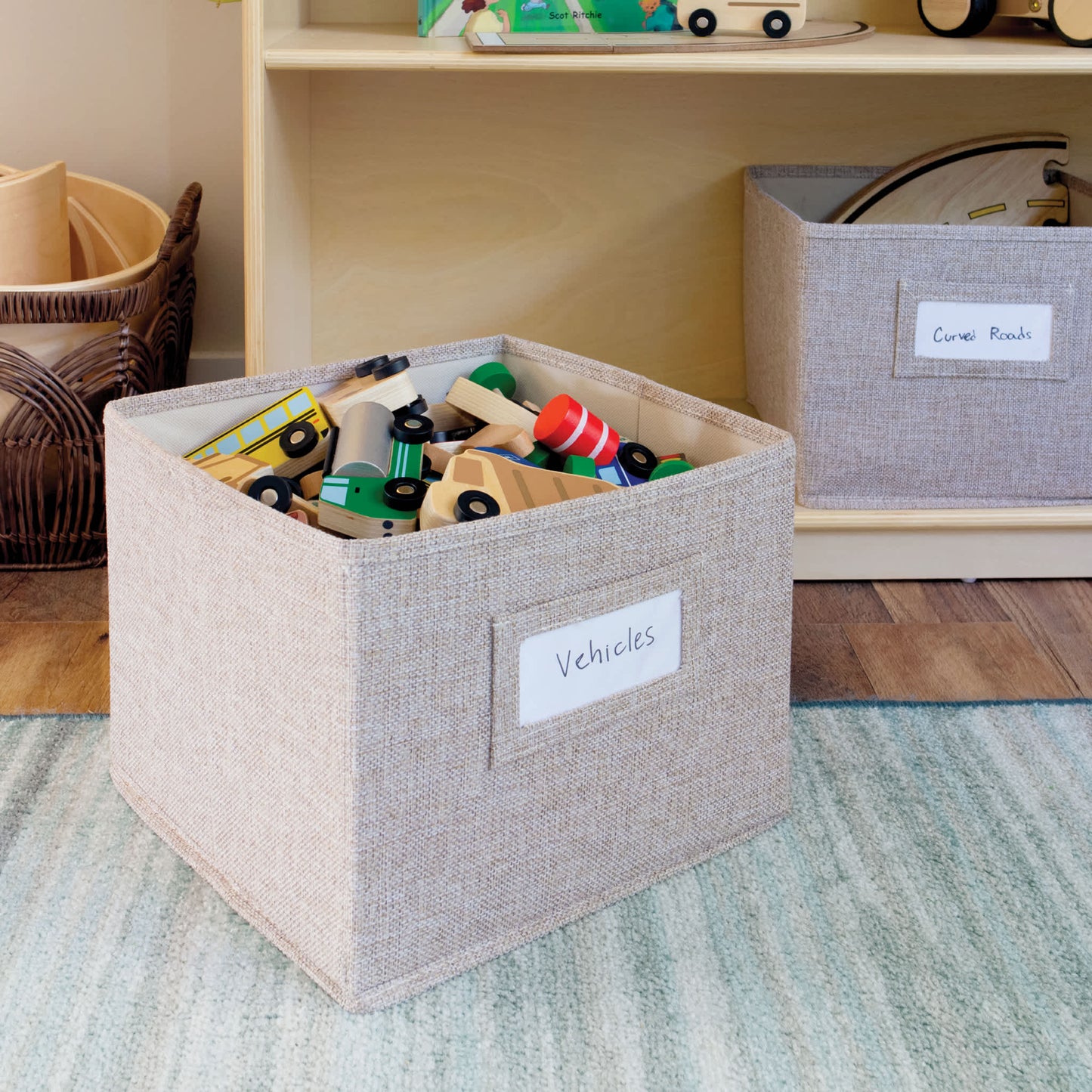 EdQ Bookshelf Open Storage with Bins - 30"