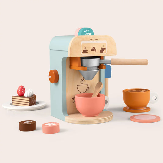 Wooden Toy Coffee Maker Set for Kids