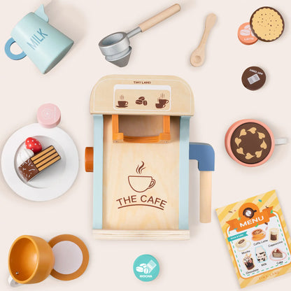 Wooden Toy Coffee Maker Set for Kids