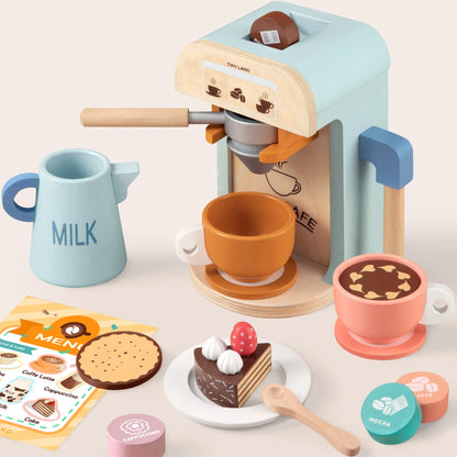 Wooden Toy Coffee Maker Set for Kids