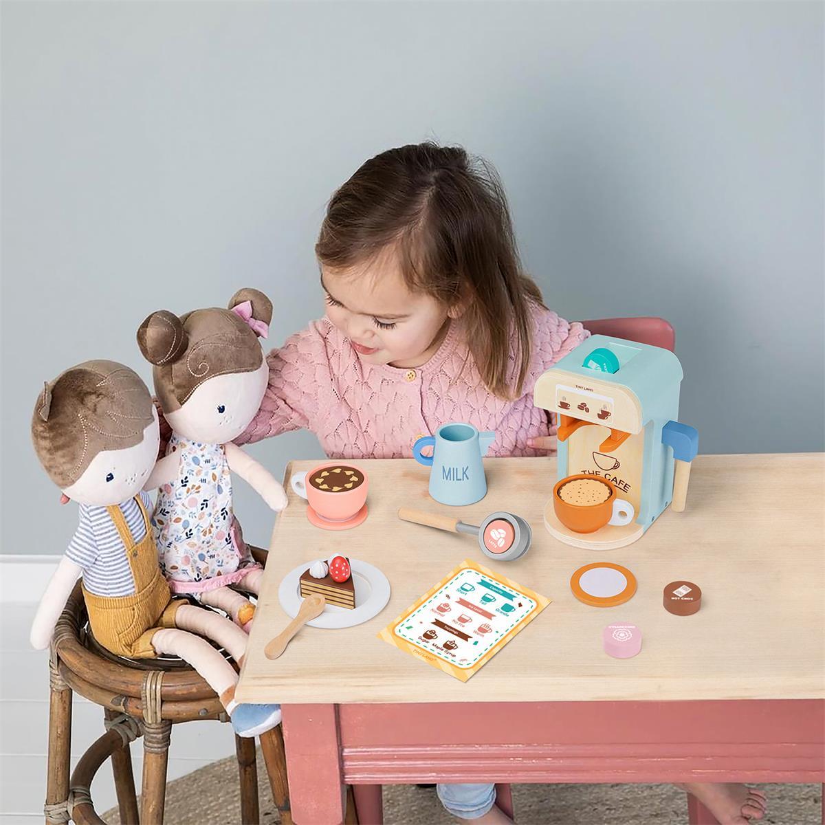 Wooden Toy Coffee Maker Set for Kids