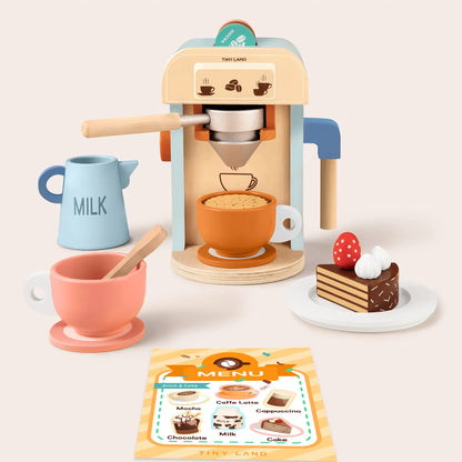 Wooden Toy Coffee Maker Set for Kids