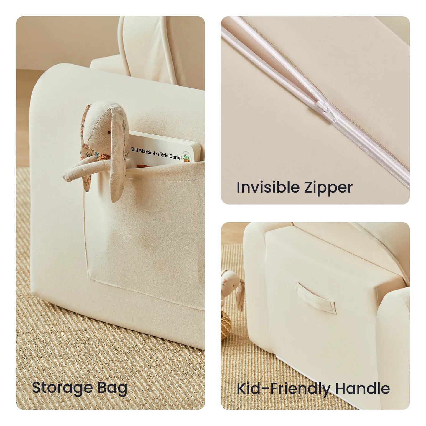 Tiny Land® GentleSnug Kid Chair - Beige White