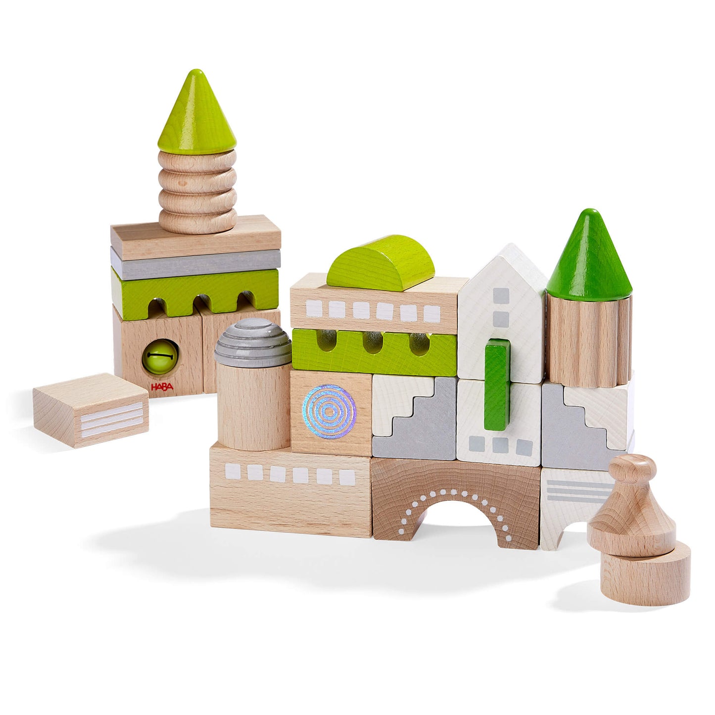 28 Piece Wooden Building Blocks