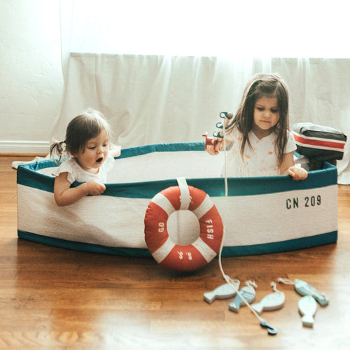 Gone Fishing Boat- Kids Canvas Play Boat