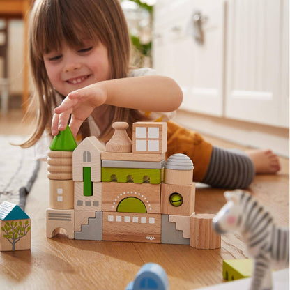 28 Piece Wooden Building Blocks