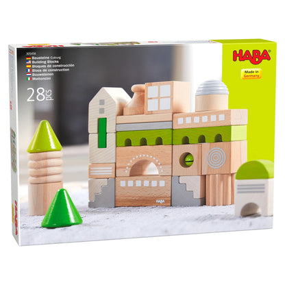 28 Piece Wooden Building Blocks