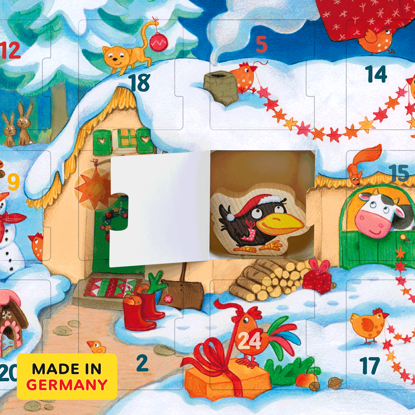 My First Advent Calendar – Wooden Farm Friends & Storybook Set by HABA