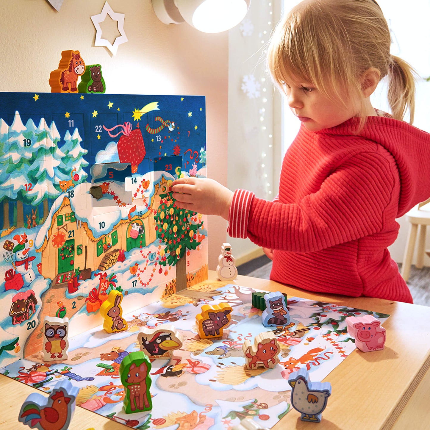 My First Advent Calendar – Wooden Farm Friends & Storybook Set by HABA