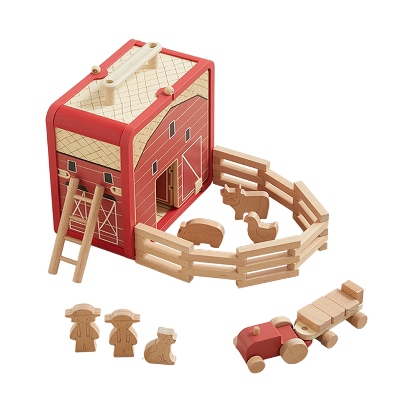 Take with Me Farm- Portable Wooden Farm Playset