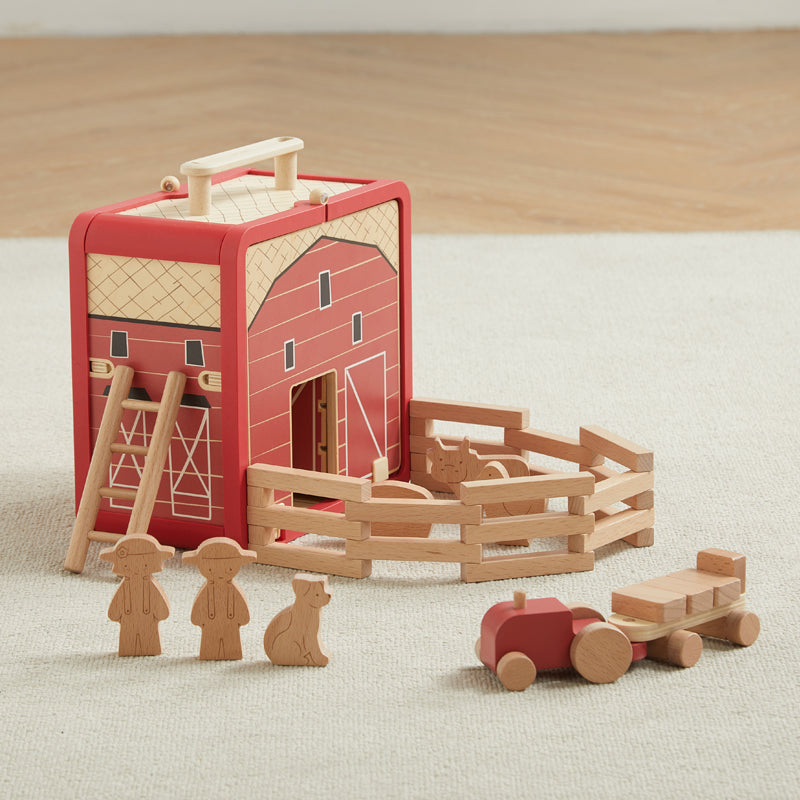 Take with Me Farm- Portable Wooden Farm Playset