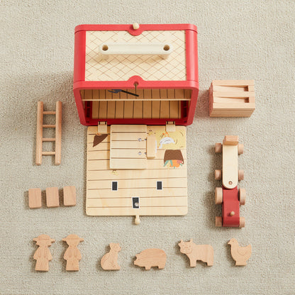 Take with Me Farm- Portable Wooden Farm Playset