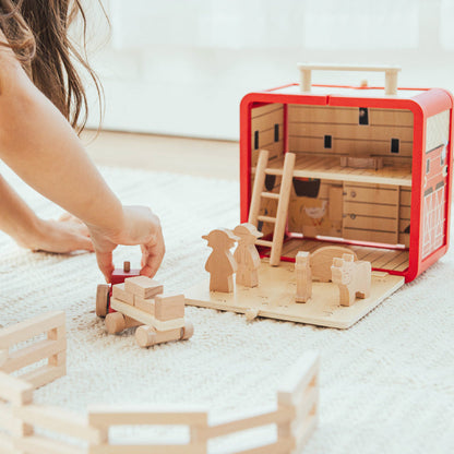 Take with Me Farm- Portable Wooden Farm Playset