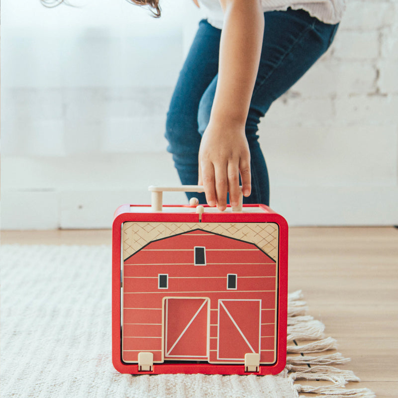 Take with Me Farm- Portable Wooden Farm Playset