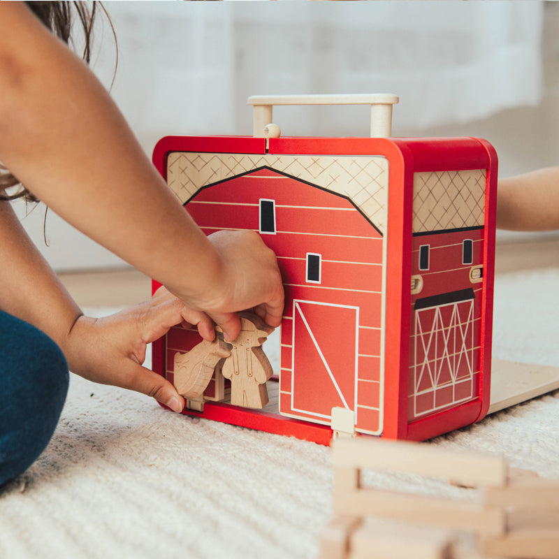 Take with Me Farm- Portable Wooden Farm Playset
