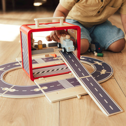 Take with Me Garage- Portable Wooden Playset for Kids